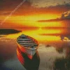 Boat At Sunset Diamond Painting