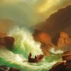 Boat In Storm Diamond Painting