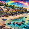 Boats On Beach Diamond Painting