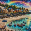 Boats On Beach Diamond Painting