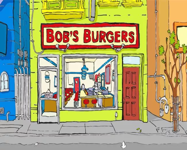 bobs burgers store front Diamond Paintings Bobs Burgers Store Front Diamond Painting