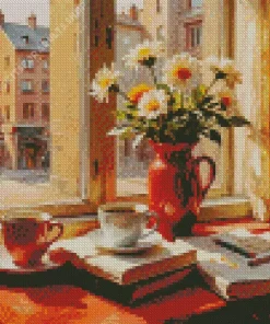 Books And Coffee Diamond Painting