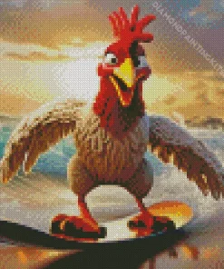 Chicken Surfing Diamond Painting