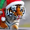 Christmas Tiger Diamond Painting