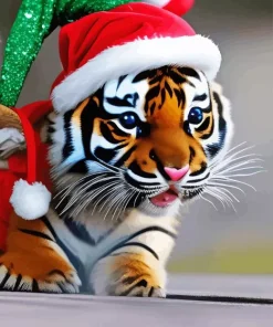 Christmas Tiger Diamond Painting