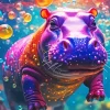 Colorful Hippopotamus Diamond Painting