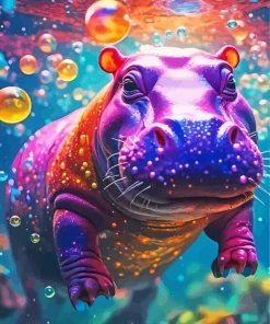 Colorful Hippopotamus Diamond Painting