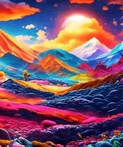 Colorful Mountain Diamond Painting