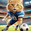 Cool Cat Playing Football Diamond Painting