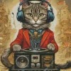 Cool DJ Cat Art Diamond Painting