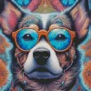 Cool Dog With Glasses Diamond Painting