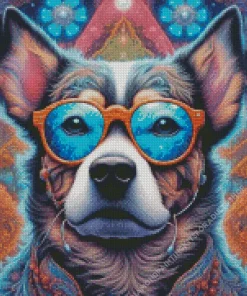 Cool Dog With Glasses Diamond Painting