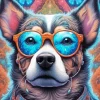 Cool Dog With Glasses Diamond Painting
