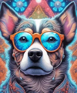 Cool Dog With Glasses Diamond Painting