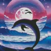 Cool Dolphin And Moon Diamond Painting