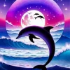 Cool Dolphin And Moon Diamond Painting