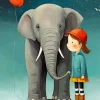 Cool Elephant And Girl Diamond Painting