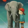 Cool Elephant And Girl Diamond Painting