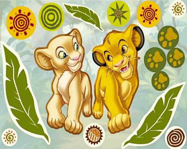 cool simba and nala art Diamond Paints Cool Simba And Nala Art Diamond Painting