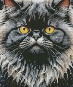 Cooll Fat Long Haired Cat Diamond Painting