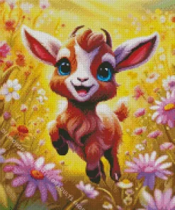 Cute Brown Goat Diamond Painting
