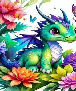 Cute Dragon Baby Diamond Painting