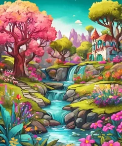 Cute Fairy Landscape Diamond Painting