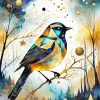 Cute Geometric Bird Diamond Painting