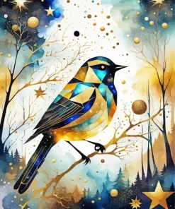 Cute Geometric Bird Diamond Painting