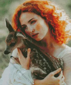 Deer And Girl Diamond Painting