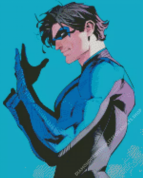 dick grayson nightwing Diamond With Numbers Dick Grayson Nightwing Diamond Painting