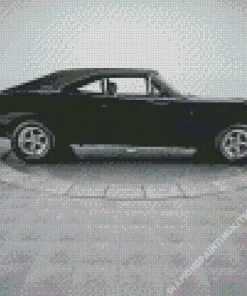 Dodge Charger 69 Black Art Diamond Painting