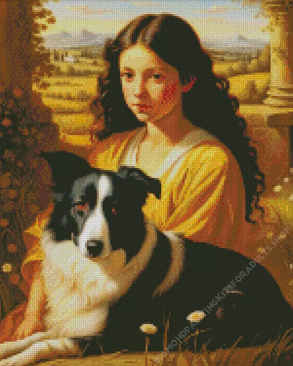 dog and girl Diamond By Numbers Dog And Girl Diamond Painting