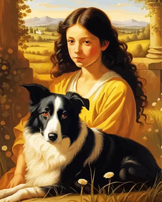 dog and girl Diamond Paints Dog And Girl Diamond Painting