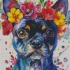 Dog Face Flowers Diamond Painting