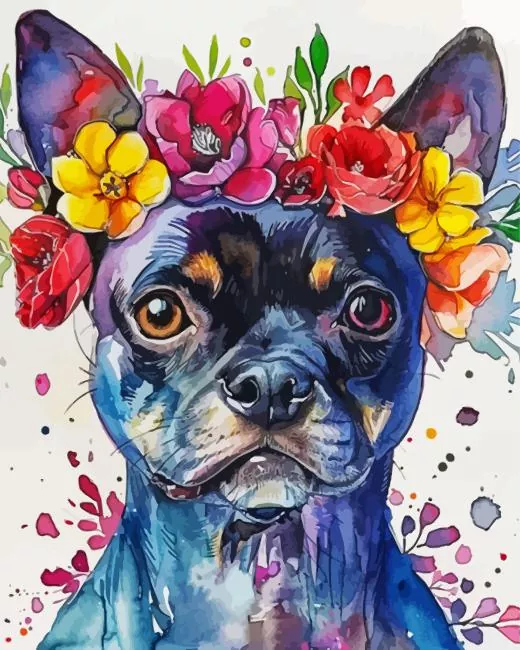 dog face flowers Diamond Paintings Dog Face Flowers Diamond Painting