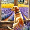 Dog Looking Out Of Window art Diamond Painting
