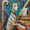 Dog Playing Piano art Diamond Painting
