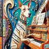 Dog Playing Piano art Diamond Painting