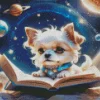 Dog Reading A Book Diamond Painting