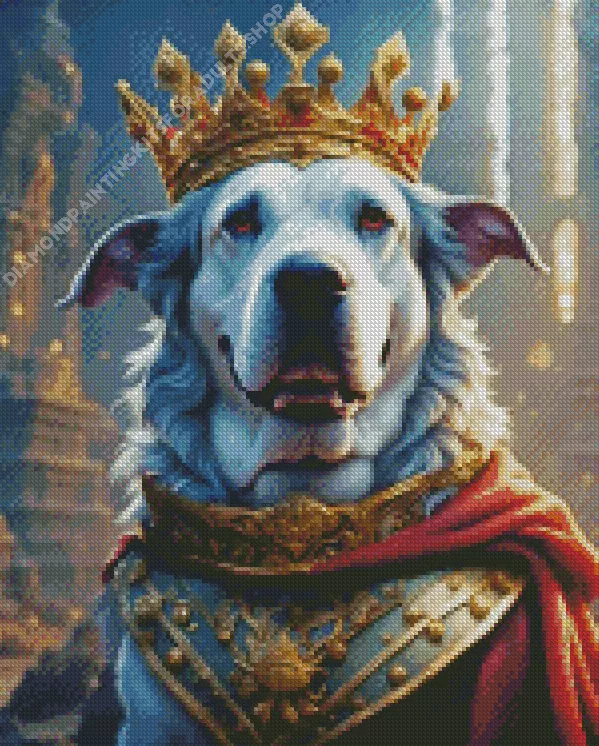 dog with a crown art Diamond By Numbers Dog With A Crown Art Diamond Painting