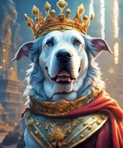 Dog With A Crown Art Diamond Painting
