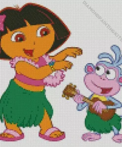 Dora And Boots Art Diamond Painting