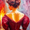Edwardian Lady In Red Diamond Painting