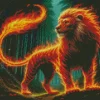 Fire Lion Diamond Painting
