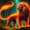 Fire Lion Diamond Painting
