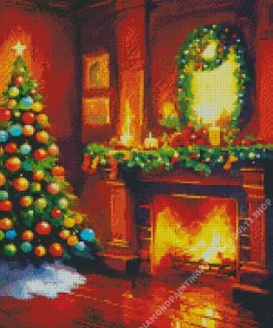 Fireplace Romantic Diamond Painting