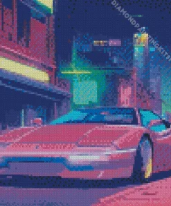 Flat Purple Car Diamond Painting