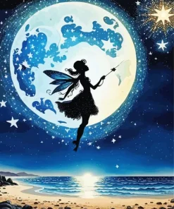Flying Fairy Silhouette Diamond Painting