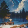 Forest Winter Night Diamond Painting